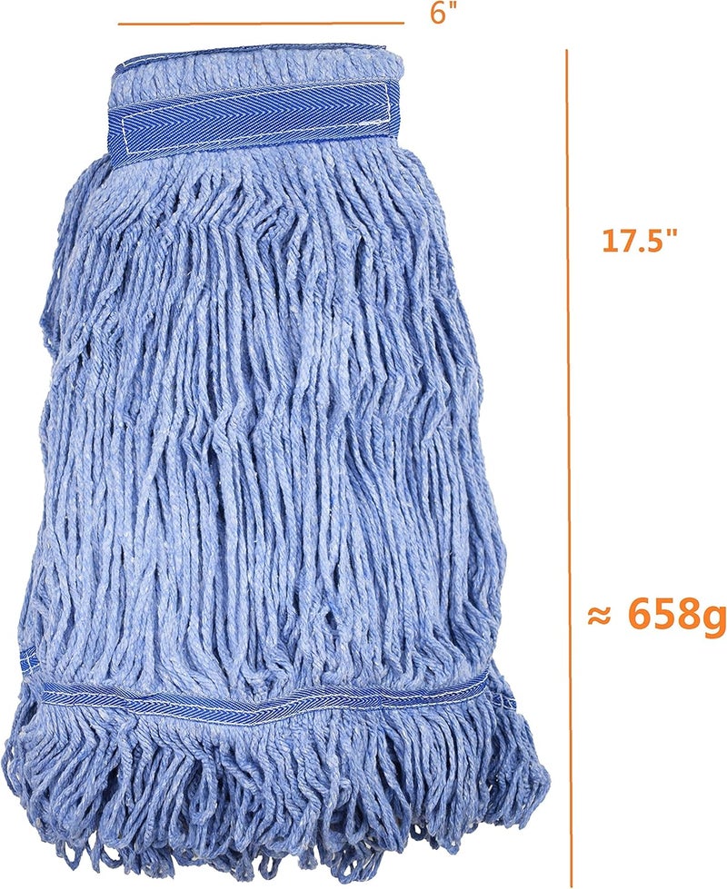 klesti Store Mop Head Replacement Commercial Heavy Duty String Blue Wet Mop Heads for 3 Typs Commercial Mop Handle(6,Large,Weight 23oz) - Image 2